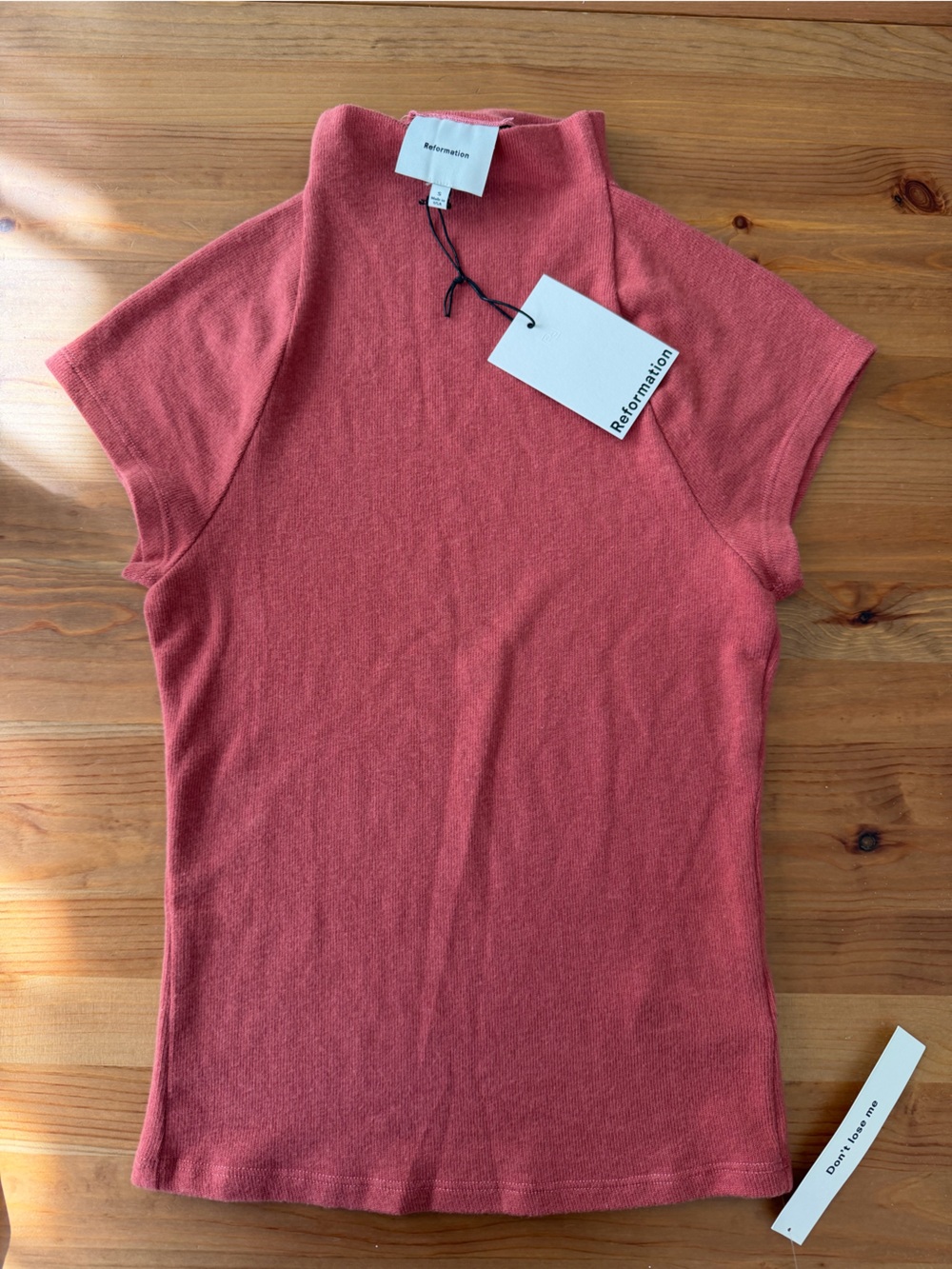 Reformation Pien Knit Top in Rosewood